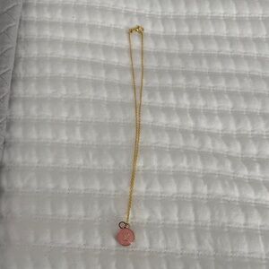 Gold and Pink Pendant Necklace